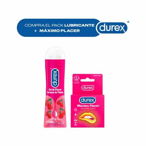 Combo Durex 1 Lubricante Cerezas 50ml + Durex Máximo Placer